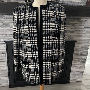 Women's Black and White Plaid Jacket size 12